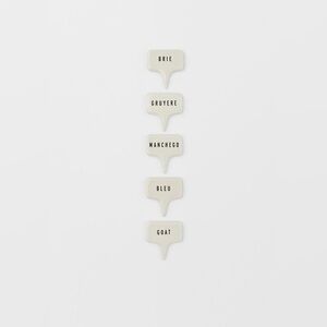 H&m 5 pack porcelain cheese markers  natural white new in box